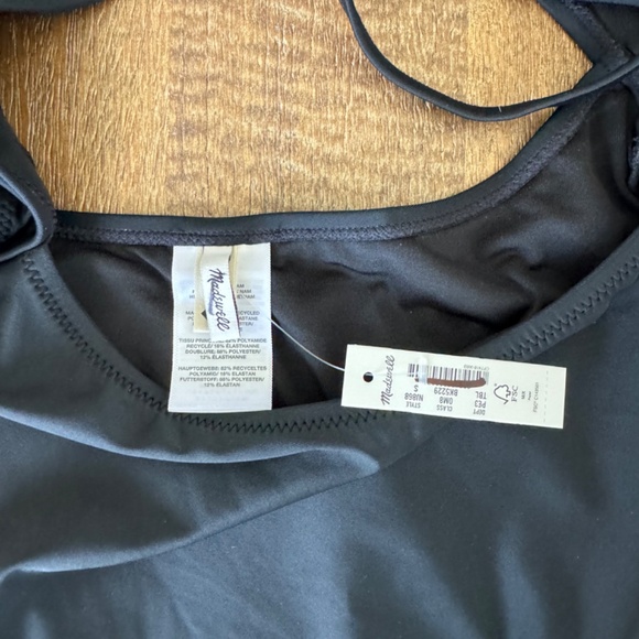 NWT Madewell Black Cinched Cutout One-Piece Swimsuit SZ S - Picture 5 of 5